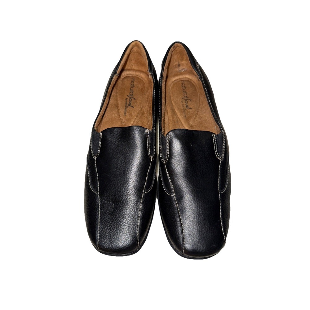 NATURAL SOUL By NATURALIZER Shoes Womens 8.5 M Fetlar Loafer Flats Black Leather